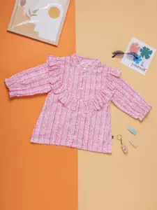 Purple United Kids Girls Geometric Print Cotton Top