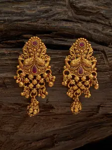 Kushal's Fashion Jewellery Gold-Plated Antique Classic Jhumkas