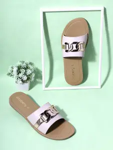 DressBerry Women Embellished Open Toe Flats with Laser Cuts