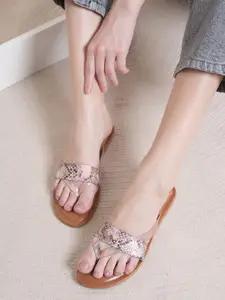 Anouk Women Textured Open Toe Flats