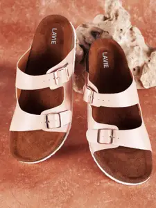 Lavie Women Colourblocked Open Toe Flats with Buckles