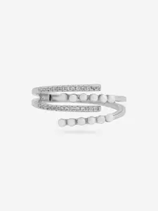Kushal's Fashion Jewellery Rhodium-Plated Finger Ring