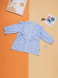 Purple United Kids Girls Vertical Striped Cotton Top