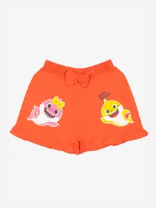 Bodycare Kids Girls Graphic Printed Mid-Rise Cotton Shorts