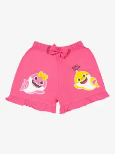 Bodycare Kids Girls Graphic Printed Mid-Rise Cotton Shorts