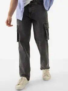 The Souled Store Men Straight Fit Mildly Cotton Distressed Jeans