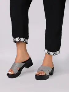 Monrow Embellished Open Toe Platform Sandals