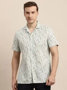 Turtle Men Floral Printed Spread Collar Casual Shirt