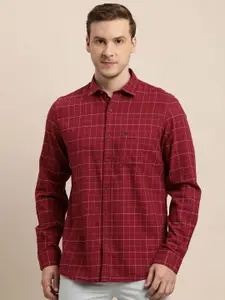 Turtle Men Checked Spread Collar Pure Cotton Casual Shirt