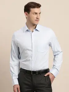 Turtle Men Striped Spread Collar Formal Shirt