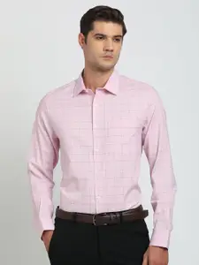 Turtle Men Grid Tattersall Checks Spread Collar Cotton Classic Slim Fit Formal Shirt
