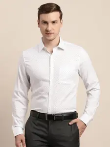 Turtle Men Micro Ditsy Printed Spread Collar Pure Cotton Formal Shirt