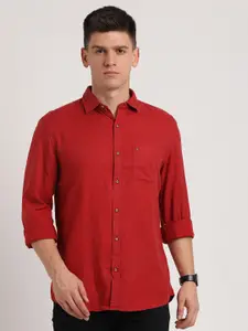 Turtle Men Solid Spread Collar Casual Shirt
