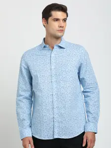 Turtle Men Floral Printed Spread Collar Formal Shirt