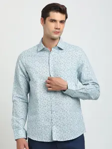 Turtle Men Floral Printed Spread Collar Formal Shirt
