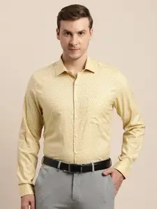 Turtle Men Micro Disty Printed Spread Collar Formal Shirt