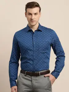 Turtle Men Micro Ditsy Printed Spread Collar Formal Shirts