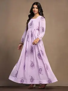 FASHION DREAM Ethnic Motifs Print Maxi Fit and Flare Dress