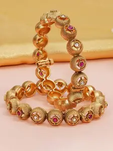 Designbox Set Of 2 Stones-Studded Bangles