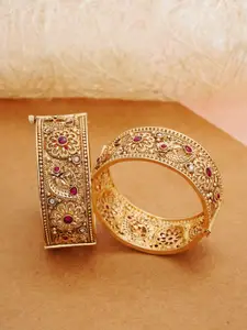 Designbox Set Of 2 Stone-Studded Bangles
