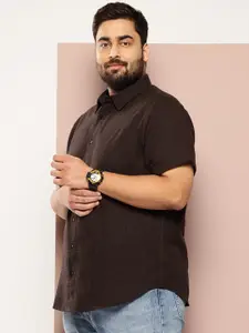 Sztori Men Plus Size Textured Pure Cotton Casual Shirt