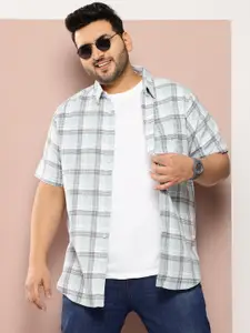 Sztori Men Classic Plus Size Checked Pure Cotton Casual Shirt