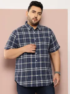 Sztori Men Classic Plus Size Checked Pure Cotton Casual Shirt