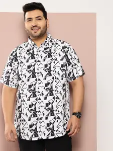 Sztori Men Plus Size Classic Printed Casual Shirt