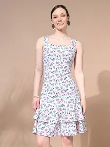 IUGA Floral Print Fit & Flare Dress