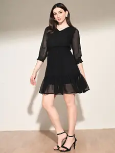 IUGA V-Neck Fit & Flare Dress