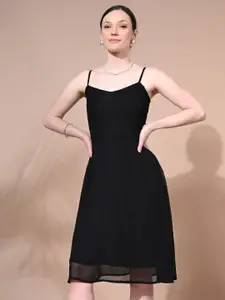 IUGA Shoulder Straps Fit & Flare Dress