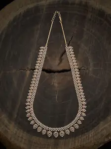 Kushal's Fashion Jewellery Copper Gold-Plated Cubic Zirconia Necklace