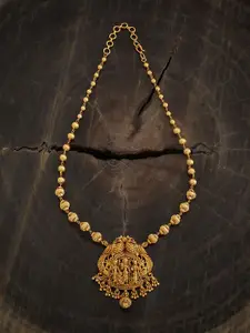 Kushal's Fashion Jewellery Copper Gold-Plated Antique Necklace