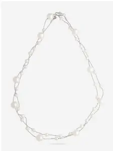 Kushal's Fashion Jewellery Rhodium-Plated Layered Necklace