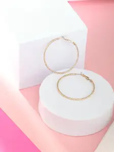 Adwitiya Collection Gold Plated Circular Hoop Earrings