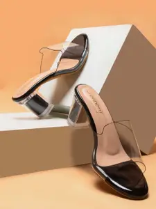 DressBerry Round Toe PU Block Heels