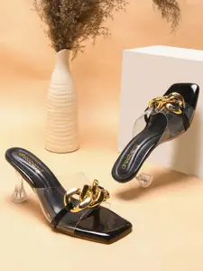 DressBerry Black Western Embellished Party Slim Pumps