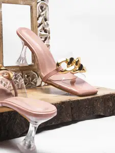 DressBerry Nude Western Embellished Party Wedge Pumps