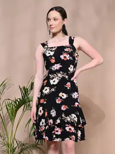 IUGA Floral Print Fit & Flare Dress