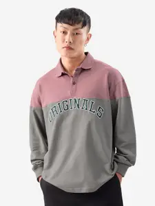 The Souled Store Men Polo Collar Pure Cotton Oversized T-shirt