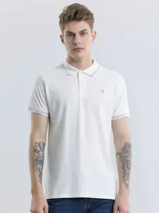 Snitch Men Solid Polo Collar Slim Fit Pure Cotton T-shirt
