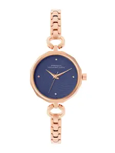French Connection Women Embellished Dial & Steel Straps Analogue Watch FCN069URGM