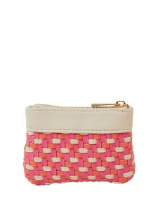 Accessorize Women Geometric Woven Design Zip Around Wallet