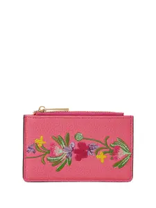 Accessorize Women Floral Embroidered  Card Holder
