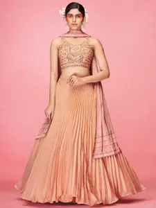 ODETTE Embellished Beads and Stones Ready to Wear Lehenga & Blouse With Dupatta