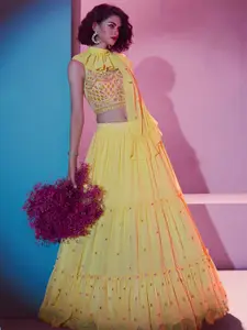 ODETTE Embellished Thread Work Made to Measure Lehenga & Blouse With Dupatta