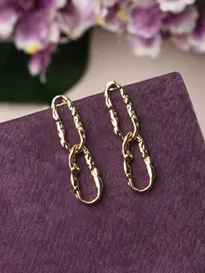 Accessorize Gold Plated Geometric Drop Earrings