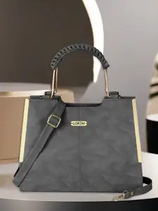 LOREM Women Grey Elegent Designer Faux Leather Handbag