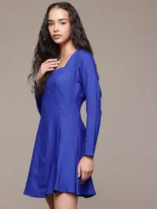 Roadster Square Neck A-Line Mini Dress