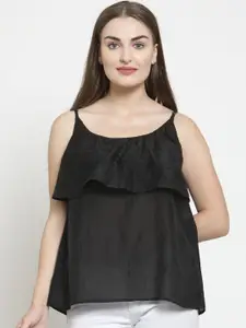 Purple State Cotton Solid Tiered Top